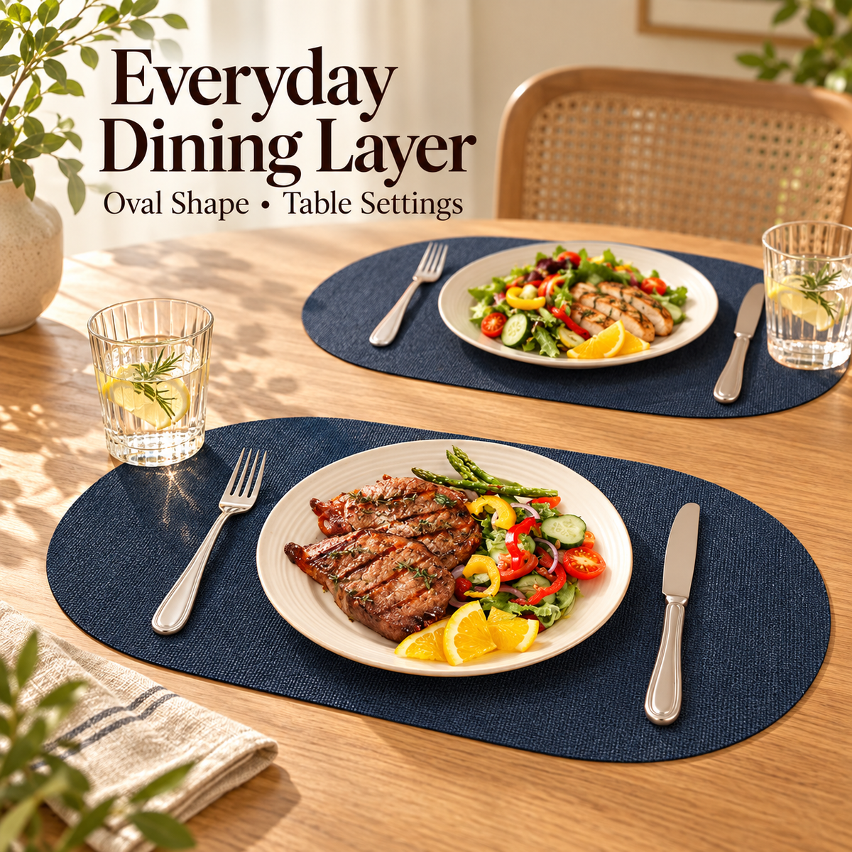 Flexible Textured Oval Dining Placemat