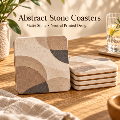 Abstract Geometric Stone Coasters