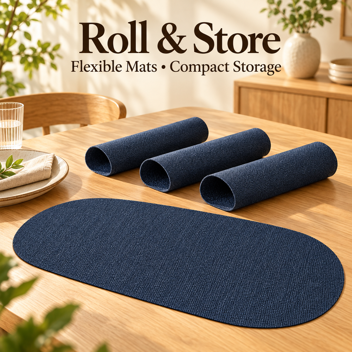 Flexible Textured Oval Dining Placemat