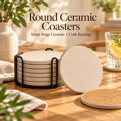 Beige Ceramic Coasters