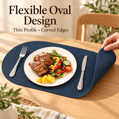 Flexible Textured Oval Dining Placemat