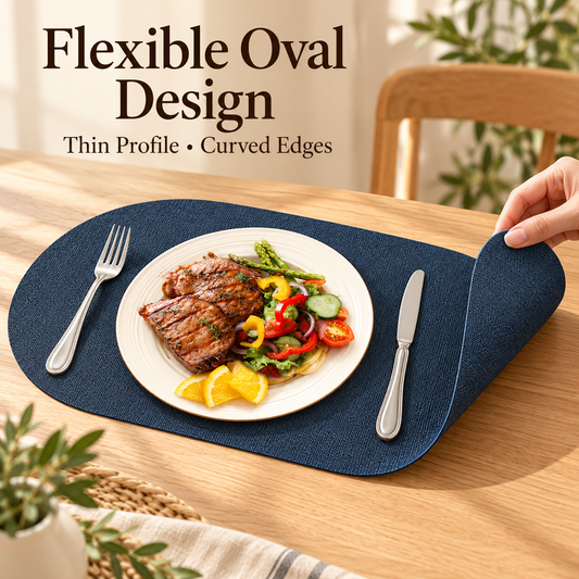 Flexible Textured Oval Dining Placemat