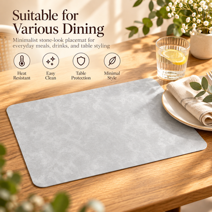 Light Gray Stone-Texture Dining Placemat