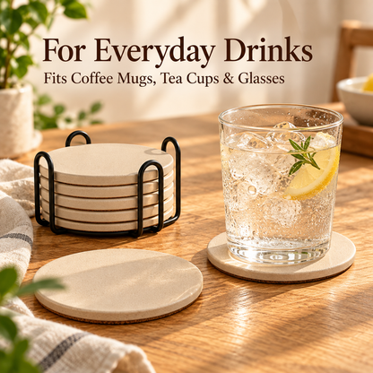 Beige Ceramic Coasters