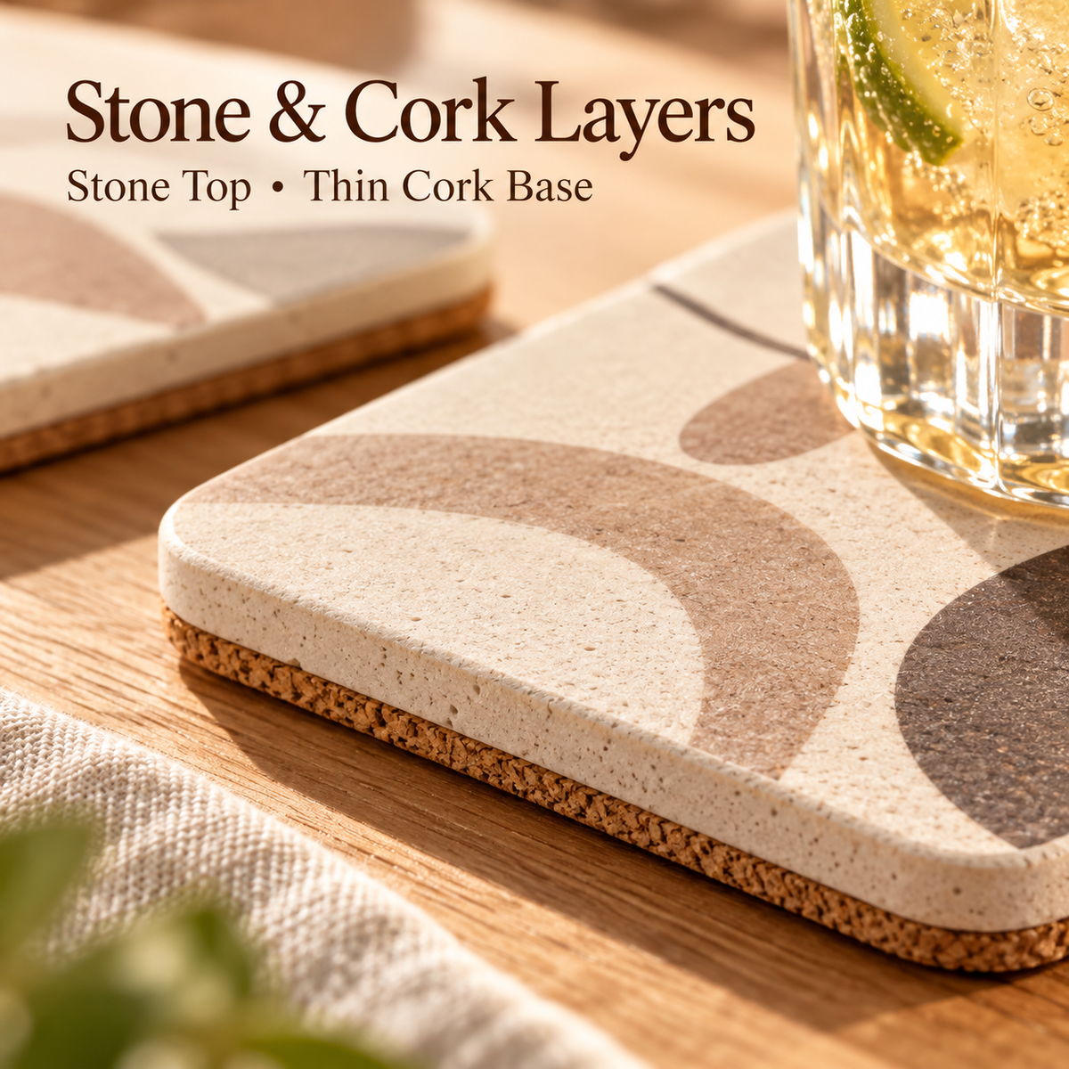 Abstract Geometric Stone Coasters
