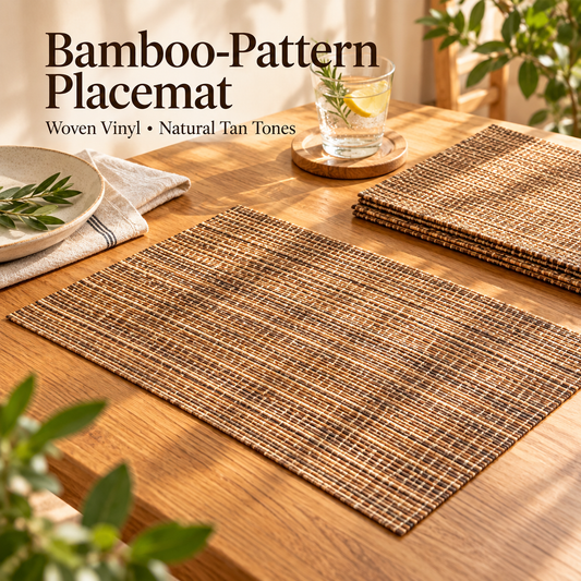 Bamboo-Inspired Woven Vinyl Placemats