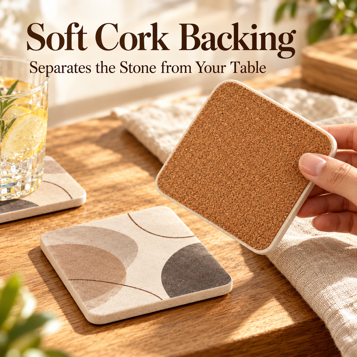 Abstract Geometric Stone Coasters