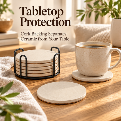 Beige Ceramic Coasters