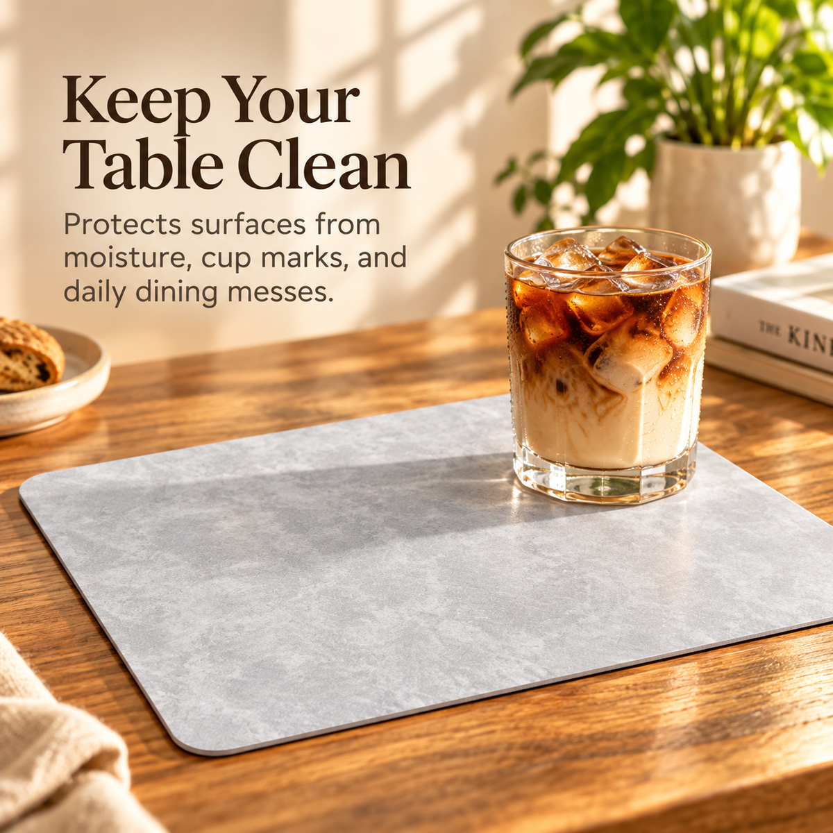 Light Gray Stone-Texture Dining Placemat