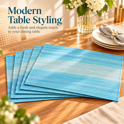 Blue Textured Woven Placemats