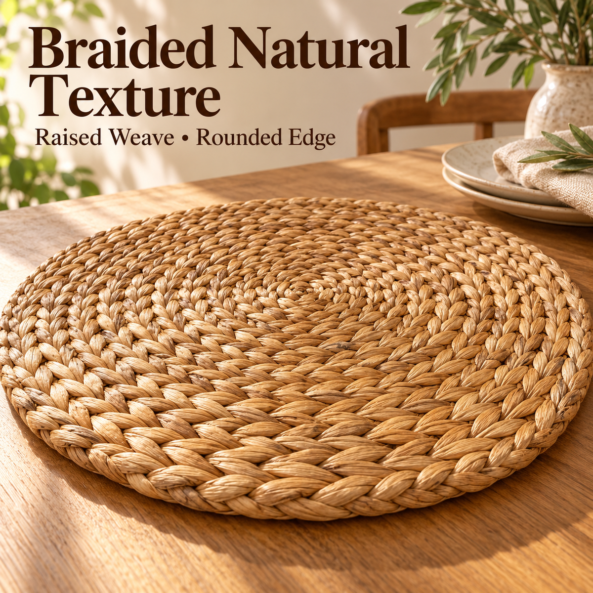 Natural Braided Round Dining Placemat