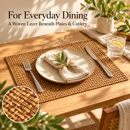 Bamboo-Inspired Woven Vinyl Placemats