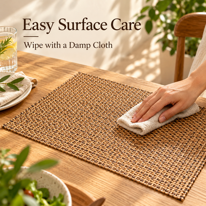 Bamboo-Inspired Woven Vinyl Placemats